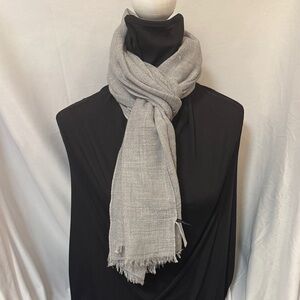 Talbots Light Gray Fringe with silver embellishment Scarf